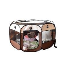 Recinto per Cani, Pieghevole, 114X114X58 Cm, 2 Accessi, 8 Finestre