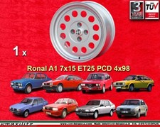 1 Cerchio Alfa Romeo Ronal A1 7x15 4x98 Alfetta Giulietta GTV 75 155 164 wheel
