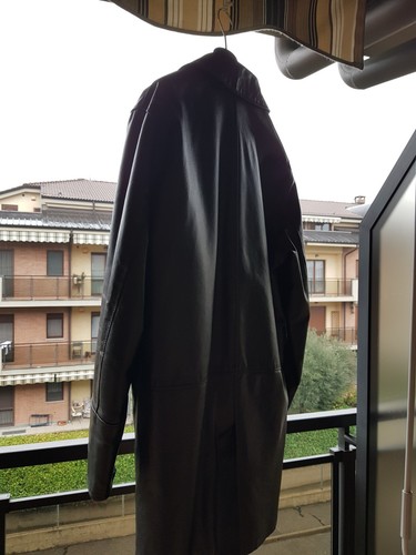 Giaccone nero vere pelle - nero, in