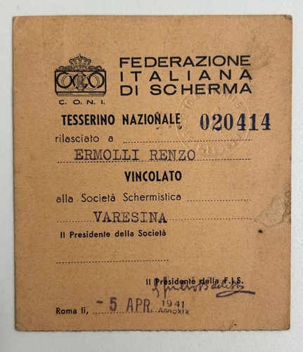 1941 tessera sport fed - 1941,