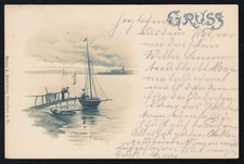 Cartolina d'artista Al molo -