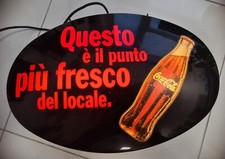 Insegna Coca Cola Nera Rossa Ovale Bifacciale NEON  VINTAGE RARA
