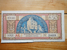 1946-LOTTERIA "SOLIDARIETA' NAZIONALE"-Biglietto+