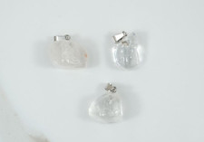 Pendente ciondolo pietra naturale QUARZO IALINO burattato cristallo di rocca