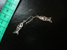 orecchini con pesci in filigrana d'argento Albania fish silver earrings Ohrringe