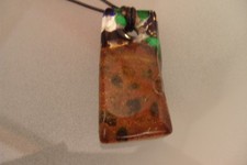 Collana con Ciondolo Di Originale Vetro Murano Gioiello IN Pezzo Unico Fatto