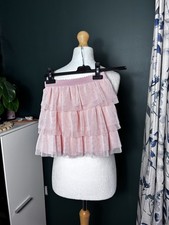 Gonna in tulle rosa con volant