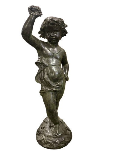 Grande scultura bronzo putto