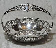 WMF Cestino per torte in rilievo e traforato Art Nouveau c1900 Cestino con manico 