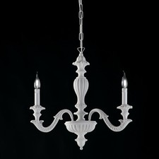 Lampadario in legno bianco