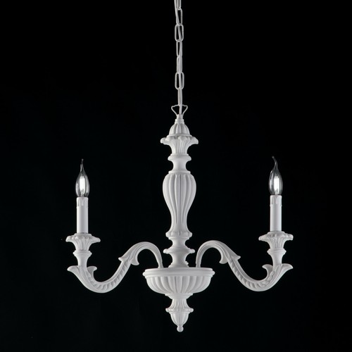 Lampadario legno bianco - in,