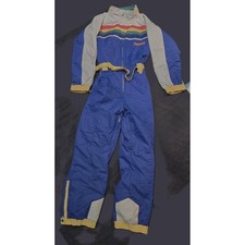 Tuta da sci Tipsy Elves x Hardee's retrò adulto XL blu arcobaleno anni 80 stile vintage