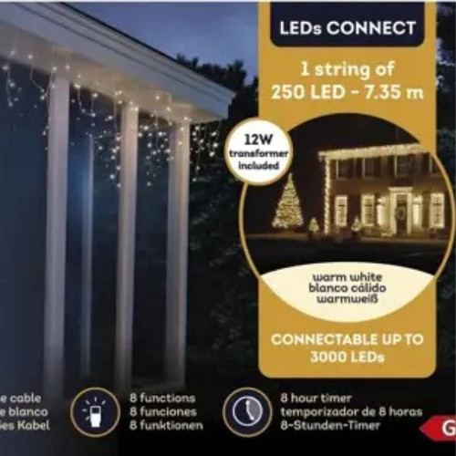 Tenda luci natale 250 led - tenda,