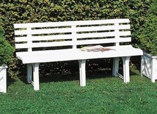 PANCHE PANCHINE IN RESINA BIANCO PROCIDA CM.150x51x73H ARREDO GIARDINO