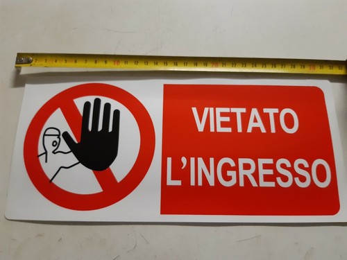 Cartello plastificato 31x14 - cartello,