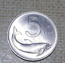 5 lire delfino 1968 Fdc