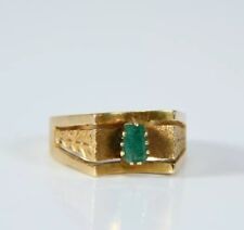 Anello oro Giallo  18 kt  Con Smeraldo Centrale Di Circa 0.2 Carati 