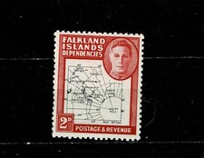 12001- Isole Falkland, Colonie Britanniche, Stanley Gibbons G11 mappa sottile e chiara