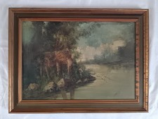 Antico dipinto olio - , tela