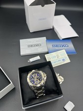 Orologio Seiko Velatura SNDX99 Cronografo Quadrante Blu Quarzo con Scatola Documenti 7T62-0HD0
