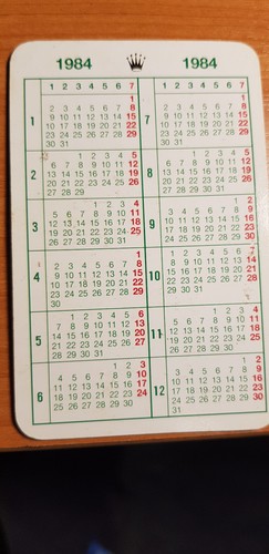 Calendario rolex 1984 - rolex, 1984/1984