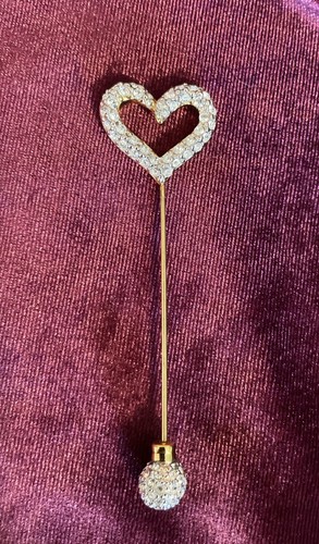 Spilla bastone cuore - , cristallo