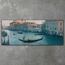 Boats in Venice in Sunset Canvas Art Ready To Hang Large Picture 125x50