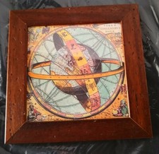 quadretto in legno mondo cartografia 