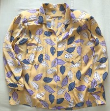 CAMICIA ARTIGIANALE  - FANTASIA A FOGLIE - TAGLIA UNICA - MANICA LUNGA
