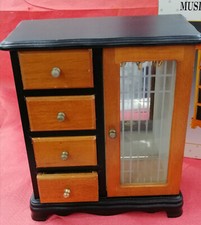 COFANETTO ARMADIETTO PORTA GIOIE GIOIELLI  BIGIOTTERIA BIJOU LEGNO CARILLON