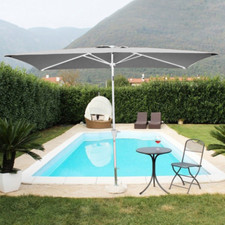 OMBRELLONE DA GIARDINO PALO CENTRALE 200x300cm ALLUMINIO GAZEBO 2x3 TELO ESTERNO