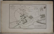 ATENE GRECIA 1797 BARBIÉ DE BOCAGE INSOLITA ANTICA MAPPA DELLA CITTÀ INCISA IN RAME
