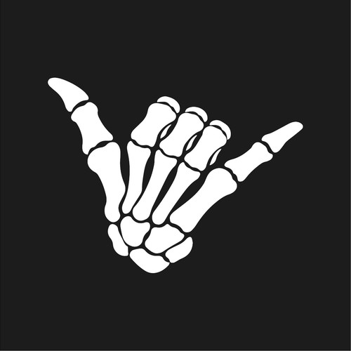 Adesivo shaka segno scheletro - adesivo,