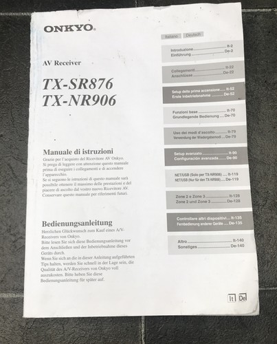 Onkyo ricevitore sr876 - av, tx-sr876