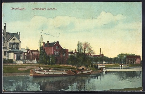 Cartolina groningen canale di - cartolina,