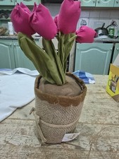 Montemaggi Fermaporta Tulipani In Stoffa Fiori Decorativo 