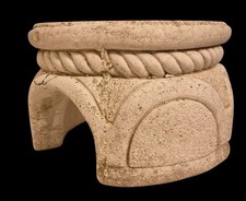 Piedistallo decorativo base statua basamento ornamentale anni 50 cemento bianco