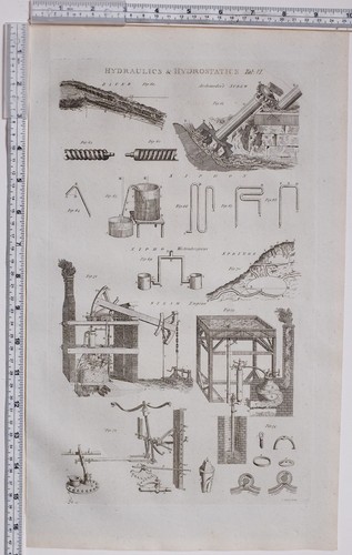 1788 antica stampa idraulica - stampa,