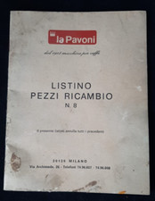 LA PAVONI LISTINO PEZZI DI RICAMBIO DAL 1905 MACCHINE PER CAFFE' N 8 DEL 1979