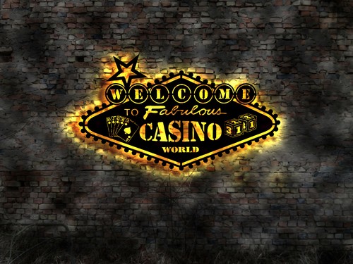 Wall sign casino poker - 3d,