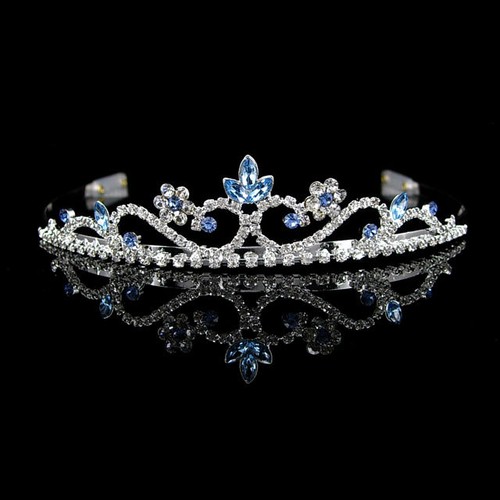 Corona diadema cristallo blu