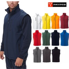 PAYPER SMANICATO DA UOMO SOFTSHELL GLASGOW GILET IMPERMEABILE LAVORO ANTIVENTO