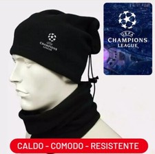 Cappello uomo invernale Scaldacollo CHAMPIONS LEAGUE Sciarpa Pile Calcio Scarf