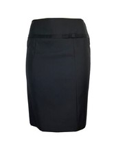 Louis Vuitton Uniforme Gonna Matita Nera Lana Grosgrain Fiocco Orlo Foderata 36 S