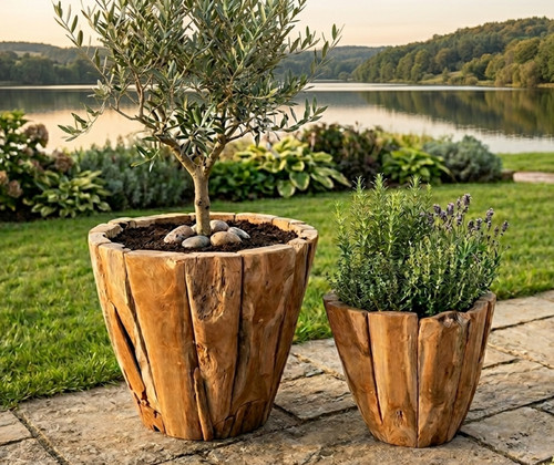 Vaso per piante botte di - vaso, in