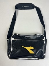 Borsa a tracolla Diadora stile retrò nera unisex vintage borsa sportiva anni 90 sport