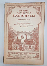 1929. (Bologna) - LIBRERIA ANTIQUARIA ZANICHELLI - CATALOGO N. 22