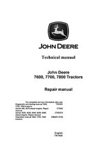 Carta John Deere 7600 7700