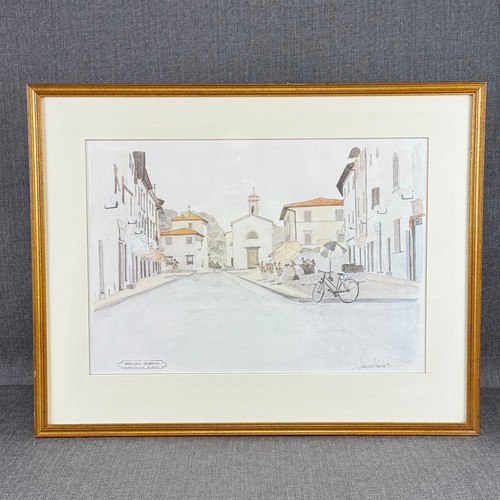 Quadro acquerello con cornice
