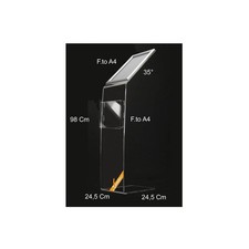 LEGGIO IN PLEXIGLASS ESPOSITORE DA PAVIMENTO 1 CORNICE A4 1 PORTA DEPLIANT